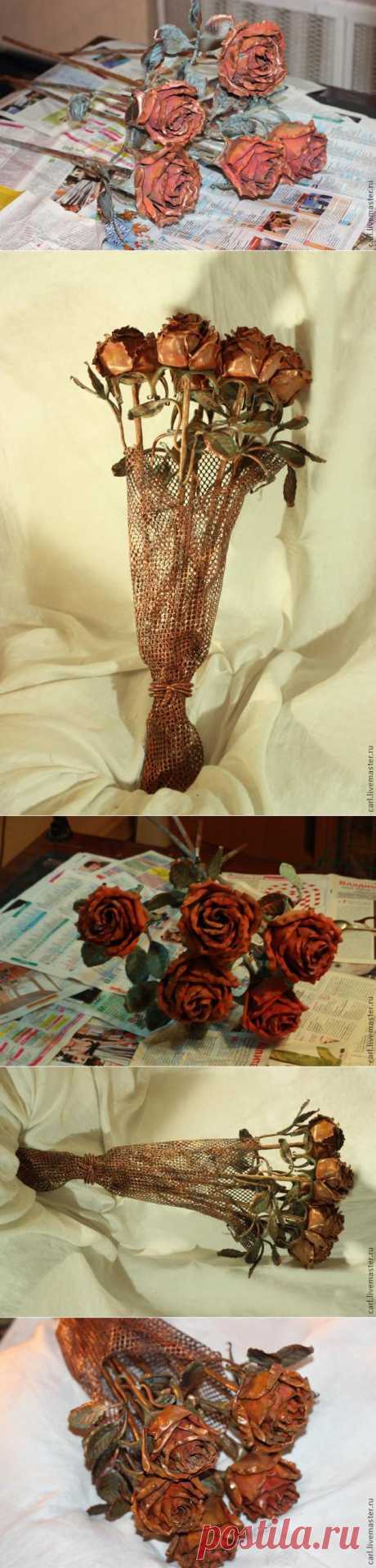 Букет медных роз - Ярмарка Мастеров - ручная работа, handmade