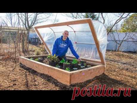 How to Build a HINGED HOOPHOUSE for a Raised Bed Garden