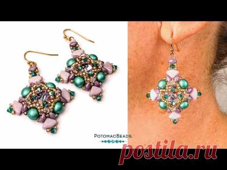 Dubai Crystal Earrings - DIY Jewelry Making Tutorial by PotomacBeads