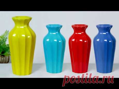 Handmade flower vase Look Like Ceramic flower vase || Cement flower vase - Gypsum flower vase making