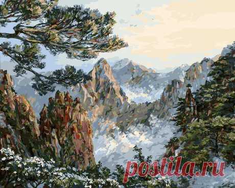 Живопись на холсте Белоснежка "Китай. Хуаншань", 40 х 50 см - купить с доставкой по выгодным ценам в интернет-магазине OZON (140851875)