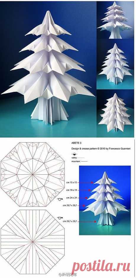 Как сделать елочку в технике оригами. « Любимые подарки