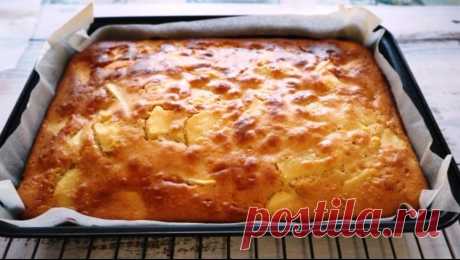 Простой рецепт сочного яблочного пирога за 20 минут | Домашние рецепты