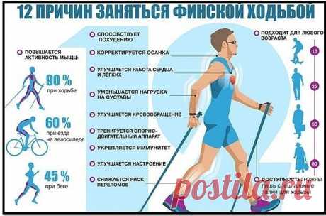 СКАНДИНАВСКАЯ ХОДЬБА 
Скандинавская ходьба – это не развлечение, а вполне серьезный вид фитнеса для укрепления здоровья и для похудения. Польза Скандинавской ходьбы огромна! Существует спортивная ходьба – об этом виде спорта все знают. Но Скандинавская ходьба с палками – это нечто особенное. 
Причины популярности Скандинавской ходьбы: 
Можно заниматься в любое время года на свежем воздухе, даже зимой. 
Доступный вид фитнеса для людей всех возрастов. 
Эффективный метод поху...