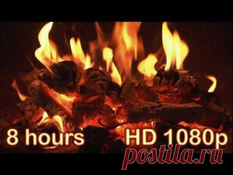 ✰ 8 HOURS ✰ Best Fireplace HD 1080p video ✰ Relaxing fireplace sound ✰ Christmas fire, Full HD