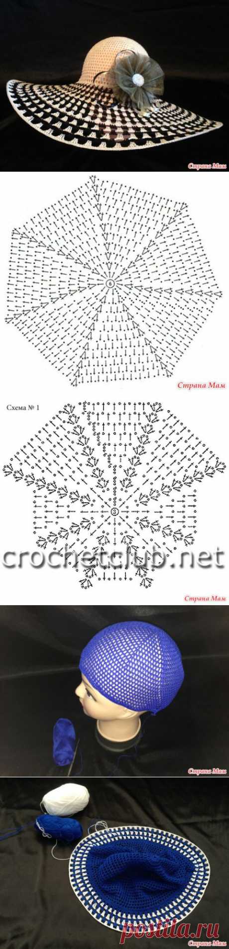 Пляжная шляпа &quot;Домино&quot; вяжем вместе онлайн - Вяжем вместе он-лайн - Страна Мам