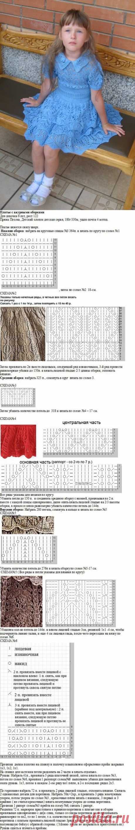 ПЛАТЬЕ С АЖУРНЫМИ ОБОРКАМИ ДЛЯ ДЕВОЧКИ