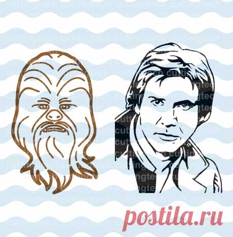 Han Solo and his friend Chewbacca wookie SVG PNG Cut Files