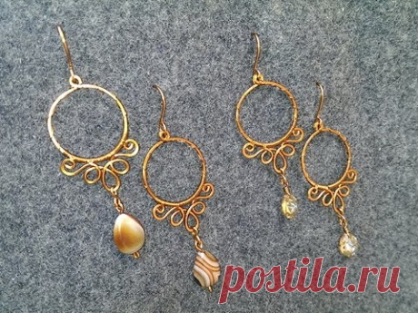 copper earrings inspired Hena motifs and Indian jewelry - DIY wire jewelry 18