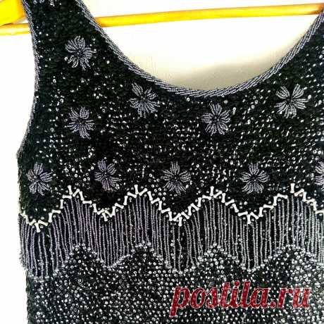 Womens VTG Sammy Wong Tank Top Sequins Heavily Beaded Glam 1960s Lambs Wool 36 | eBay