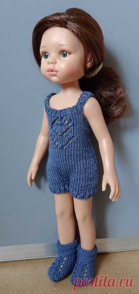 Комбинезон с ажурным рисунком и сапожки для Паолы Рейна (Paola Reina) или куклы ростом 30-34 см