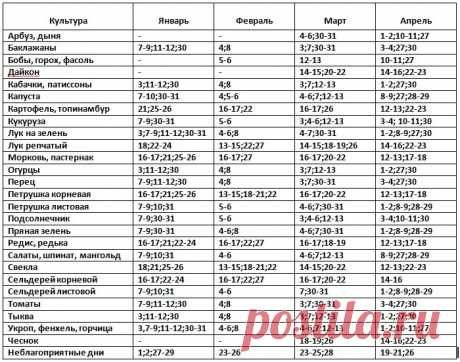 Лунный посевной календарь на 2017 год — 6 соток