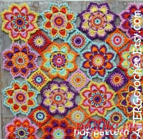 Crochet pattern flower baby blanket by от ATERGcrochet на Etsy