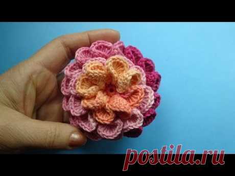 Crochet 3D Flower Pattern Вязаный Цветок