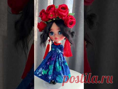 Кукла Блайз в стиле Фрида Кало. Doll Blythe Frida Kahlo