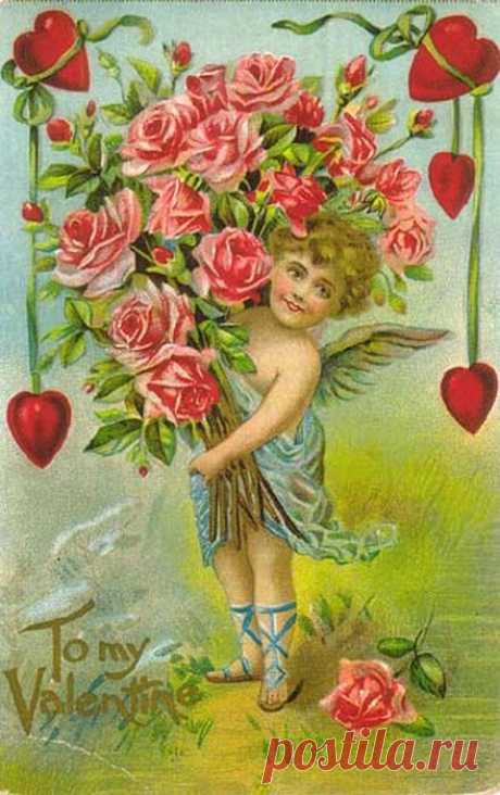 Винтажные открытки к Дню святого Валентина часть третья