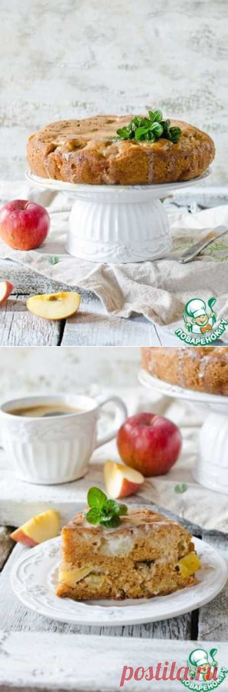 Яблочный пирог с заливкой из кефира и сгущенного молока - кулинарный рецепт