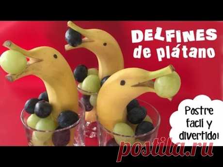 Delfines de plátano: postre original para niños