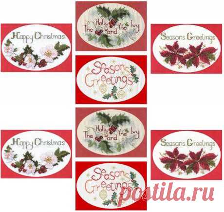 Greetings Collection Set Of 4 Christmas Card Cross Stitch Kits from Derwentwater Designs from £31.20