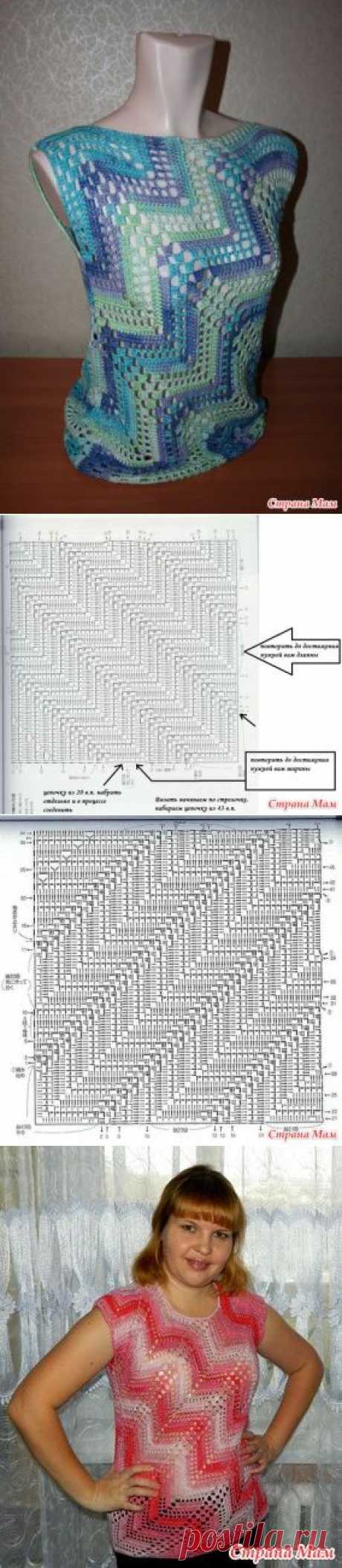 Топ &quot;цветная диагональ&quot; - Вяжем вместе он-лайн - Страна Мам