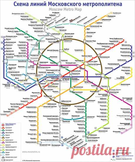 Карта метро Москвы - большая карта метро Москвы с улицами и домами, очень удобная.