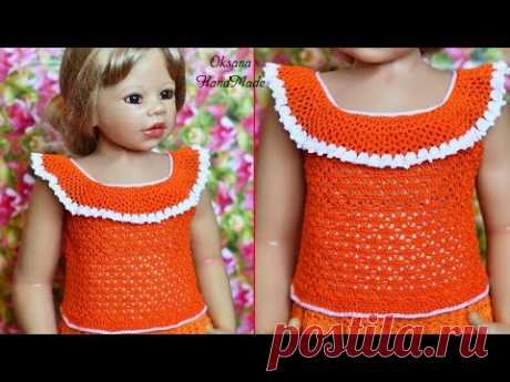 Летняя майка топ крючком на любой возраст. Tank top crochet