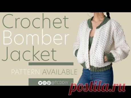 Crochet Bomber Jacket | Pattern &amp; Tutorial DIY - YouTube