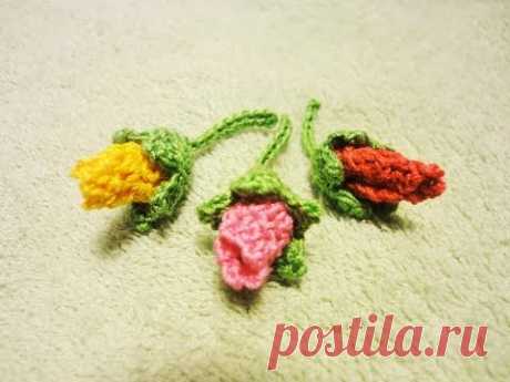 Бутон розы Rose bud Crochet