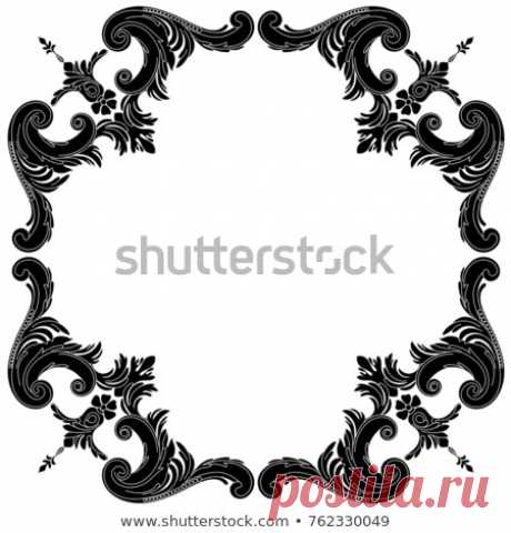 Стоковая векторная графика «Vintage Border Frame Engraving Retro Ornament» (без лицензионных платежей), 762330049: Shutterstock