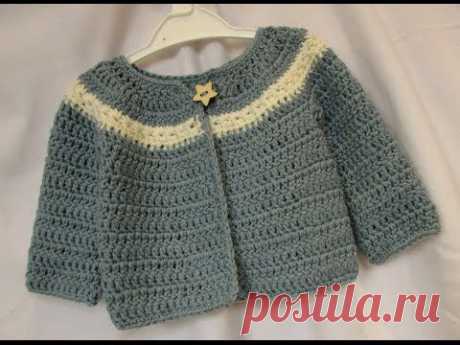 VERY EASY crochet cardigan / sweater / jumper tutorial - baby and child sizes