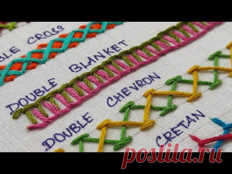 5 Basic Hand Embroidery Stitches Suitable for Border Designs/ Easy Hand Embroidery Border Designs