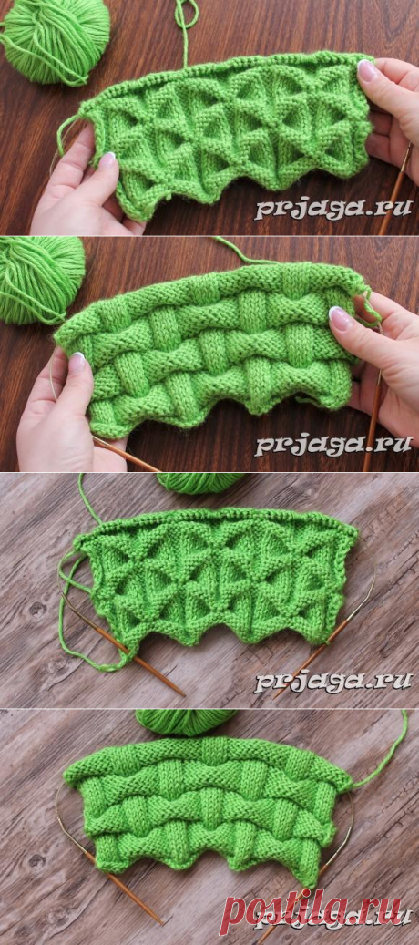 Узор спицами в технике Клоке – бантики
Knitting pattern, вязание спицами