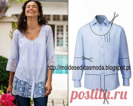 RECICLAGEM DE CAMISA - 5 ~ Moldes Moda por Medida