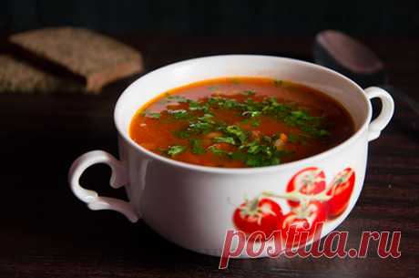 Томатный суп с фасолью и овощами | Простые кулинарные рецепты с фотографиями