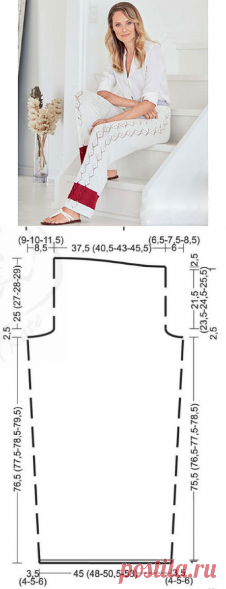 Вязание для женщин. Трикотажные брюки спицами