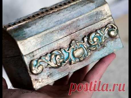 mixed media box tutorial step by step / sprays Tattered Angels