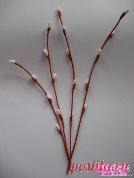 手揉纸制作的带花苞的树枝教程-编织乐论坛