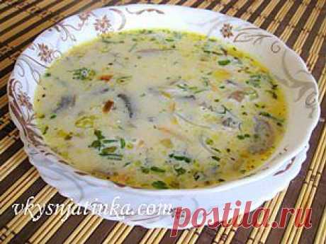Сырный суп с шампиньонами - рецепт с фото