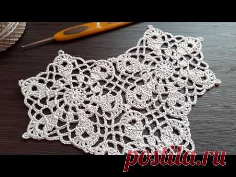 Ажурный мотив крючком . Соединение. Easy crochet motif patterns