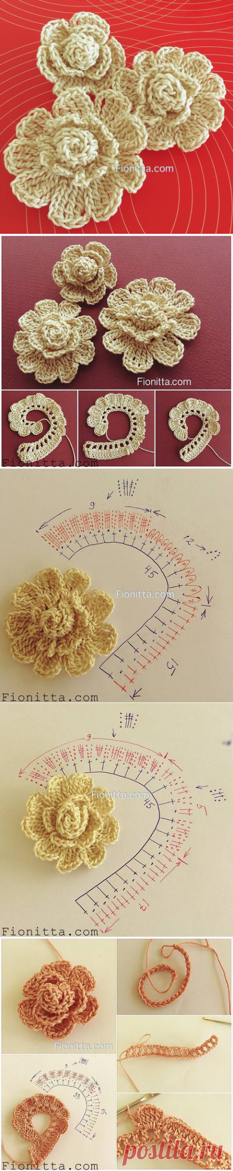 Вязаные цветы. Крючок
