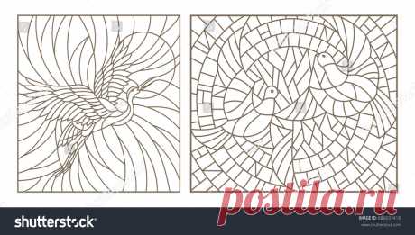 Set Contour Illustrations Stained Glass Birds: vector de stock (libre de regalías) 686037418 | Shutterstock Descubre Set Contour Illustrations Stained Glass Birds imágenes de stock en HD y millones de otras fotos de stock, objetos en 3D, ilustraciones y vectores libres de regalías en la colección de Shutterstock.  Se agregan miles de imágenes nuevas de alta calidad todos los días.