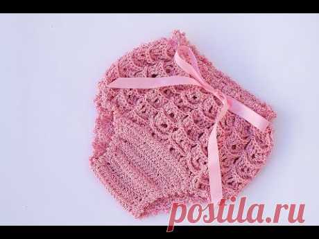 Cubre pañal o  braguita a crochet a juego con vestido muy fácil y rápido