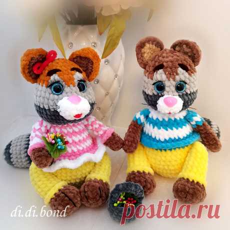 PDF Енот крючком. FREE crochet pattern; Аmigurumi animal patterns. Амигуруми схемы и описания на русском. Вязаные игрушки и поделки своими руками #amimore - плюшевый енот, енотик из плюшевой пряжи.