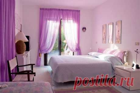 Фиолетовая, лавандовая, лиловая спальня - красиво и эстетично