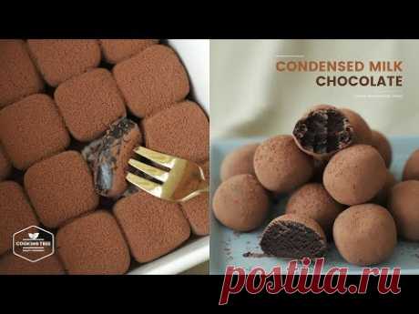 2가지 식감의 연유 초콜릿 만들기 : Condensed milk Chocolate Truffles Recipe | Cooking tree - YouTube