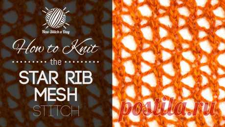 How to Knit the Star Rib Mesh Stitch NewStitchaDay.com