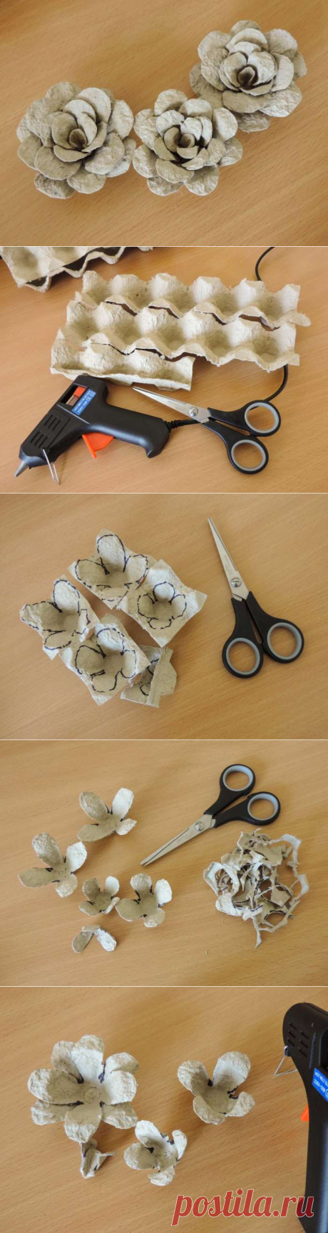 Tutorial: egg carton roses – Grădina cu fluturi