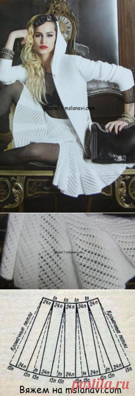 Белая вязаная юбка Шанель | Вяжем с Лана Ви