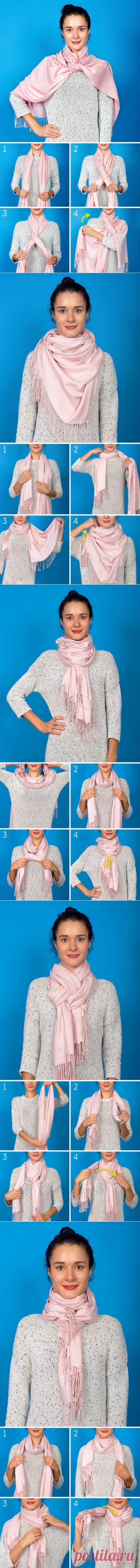 Украшаем осенний образ с помощью шарфа — 7 вариантов