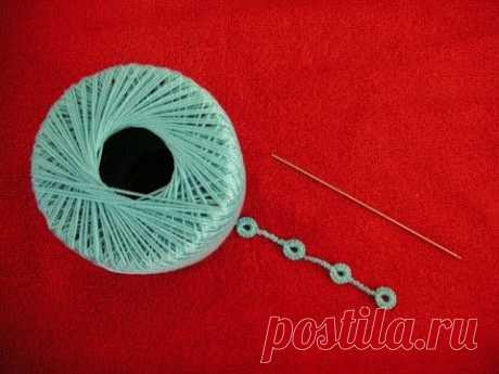 35' TUTORIAL FACILE BRACCIALE CATENA ANNODATA CHIACCHIERINO AD AGO LOCK STITCH CHAIN NEEDLE TATTING